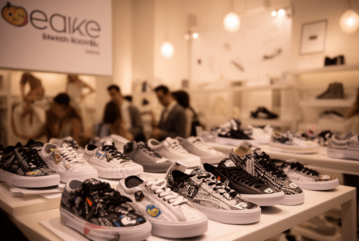 présentation sneakers personnalisées en boutique pop-up